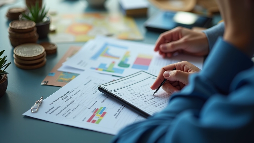 Desglose de costes anuales del vehículo con calculadora y documentos financieros