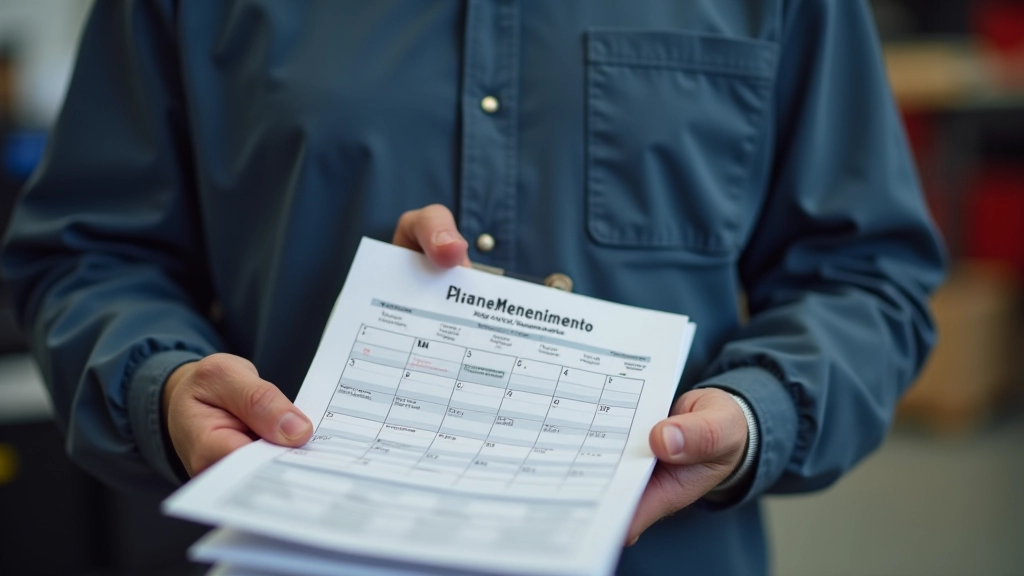 Plan de mantenimiento escrito en calendario, neumáticos nuevos, herramientas de servicio